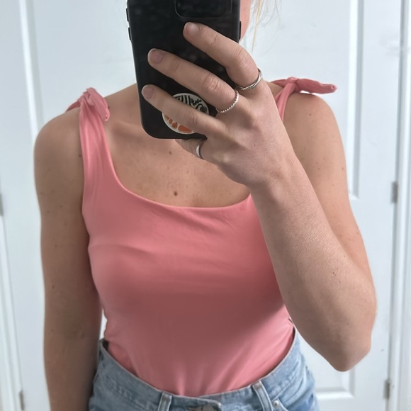 Coral Tie Strap Body Suit - Picture 2 of 6